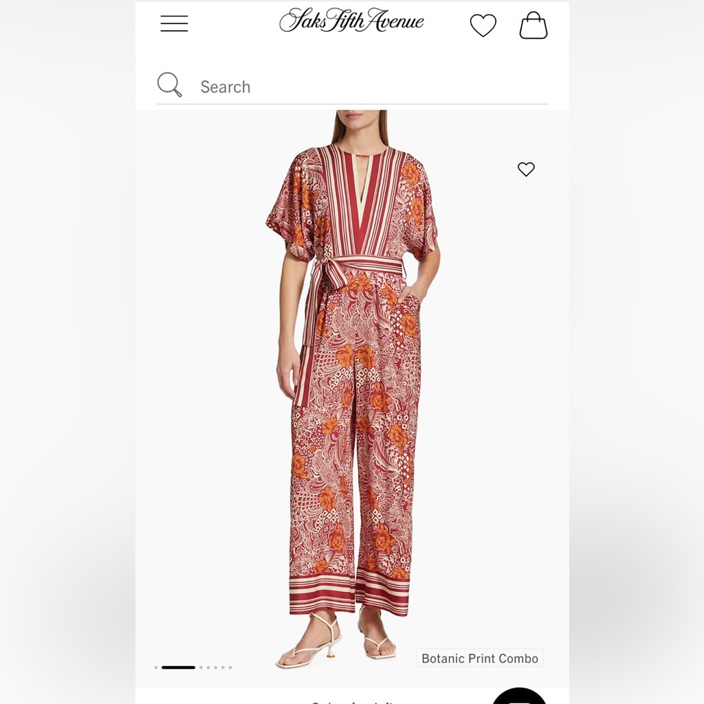 Elie Tahari The Ines Printed Silk-Blend Jumpsuit, Botanic Combo